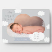 Little Cloud Pastel Engel ist hier Grau Fotoplatte (Vorderseite)