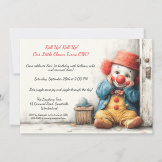 Little Clown 1. Geburtstagsshow Einladung