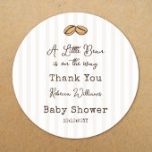 Little Coffee Bean  Baby Shower Thank You Runder Aufkleber