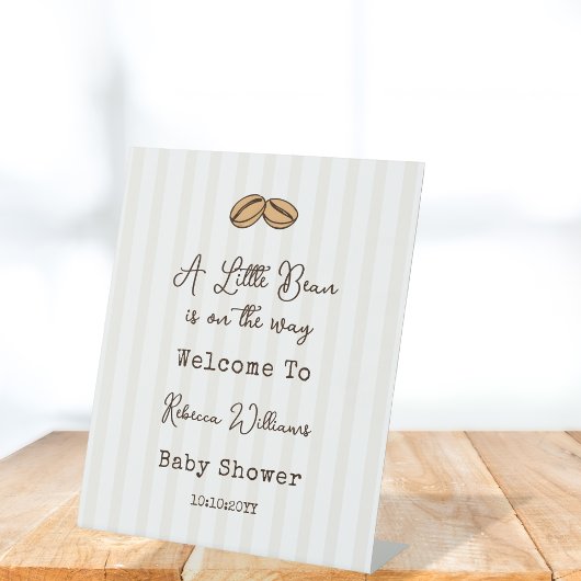 Little Coffee Bean Baby Shower Welcome Sockelschild