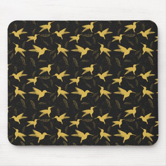 Little Colibri - nahtloses Muster - dunkel Mousepad (Vorne)