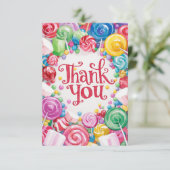 Little Colorful Candyland Dankeschön Karte (Stehend Vorderseite)