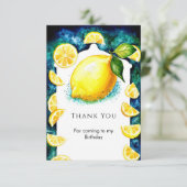 Little Colorful Lemon Birthday Dankeskarte (Stehend Vorderseite)