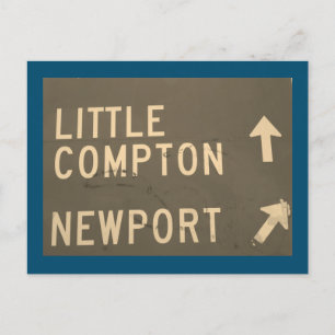 Little Compton, Newport, RI Vintage Schild Postkarte