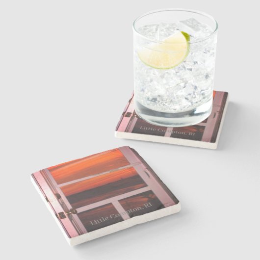 Little Compton, Rhode Island Beach Sakonnet Sunset Steinuntersetzer (Seitenansicht)