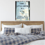Little Compton, RI gründete Schild Wrapped Canvas (Insitu (Schlafzimmer))