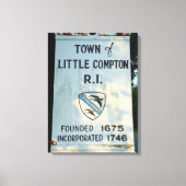 Little Compton, RI gründete Schild Wrapped Canvas (Vorderseite)