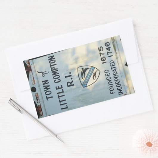 Little Compton, RI Gründungszeichen Rechteckiger Aufkleber (Umschlag)