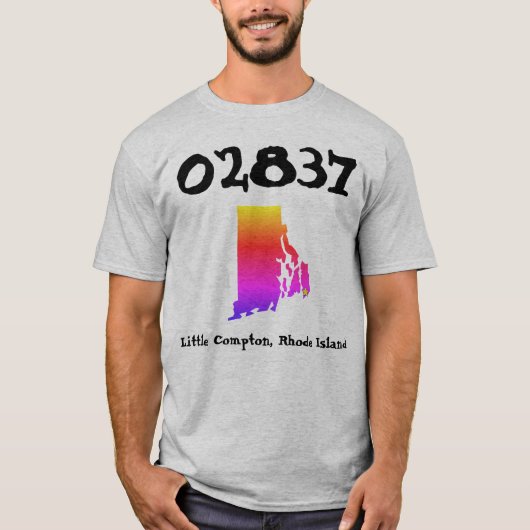 Little Compton, RI Rainbow Zip Code - 02837 T-Shirt (Vorderseite)