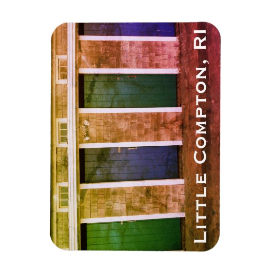 Little Compton, RI Summer Beach Cabanas (LC) Magnet (Vertikal)