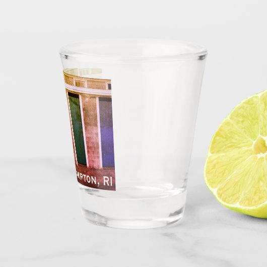 Little Compton, RI Summer Beach Cabanas (LC) Schnapsglas (Rechts)
