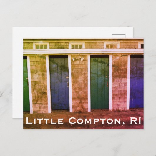 Little Compton, RI Summer Beach Locker Postkarte (Vorne/Hinten)