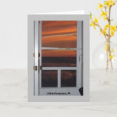 Little Compton, RI Sunset mit Sakonnet Light Karte (Gelbe Blume)