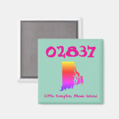 Little Compton, RI Zip Code - 02837 Pride Rainbow Magnet (Vorderseite/Rückseite)