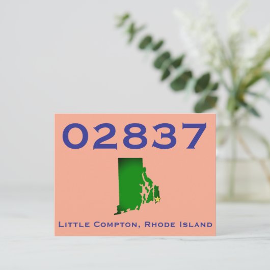 Little Compton, RI Zip Code - 02837 - Sakonnet, LC Postkarte (Stehend Vorderseite)