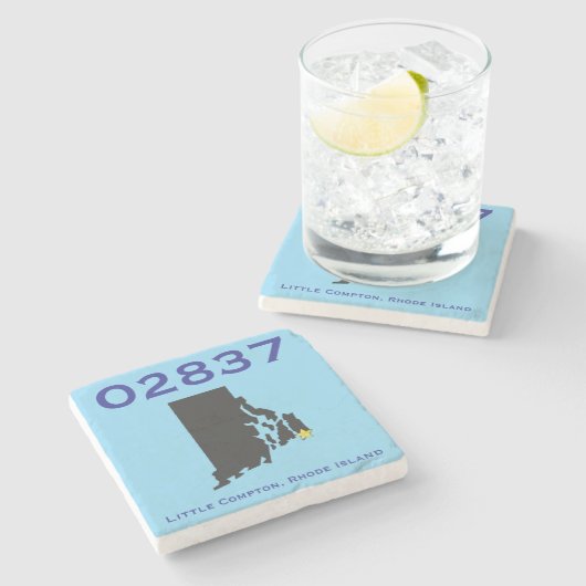 Little Compton, RI Zip Code - 02837 - Sakonnet, LC Steinuntersetzer (Seitenansicht)