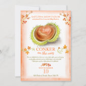 Little Conker Herz Wasserfarben Babydusche Ankündigung (Vorderseite)