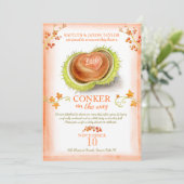 Little Conker Herz Wasserfarben Babydusche Ankündigung (Stehend Vorderseite)