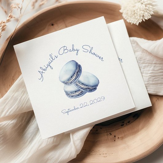 Little Cookie Blue French Macarons Boy Baby Dusche Serviette