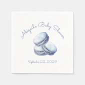 Little Cookie Blue French Macarons Boy Baby Dusche Serviette (Vorderseite)