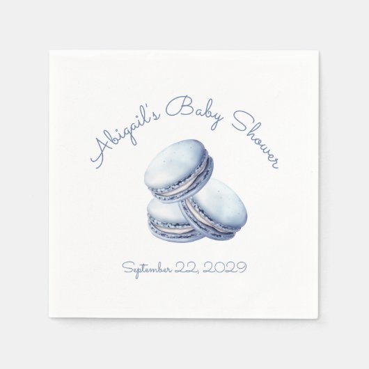 Little Cookie Blue French Macarons Boy Baby Dusche Serviette (Vorderseite)
