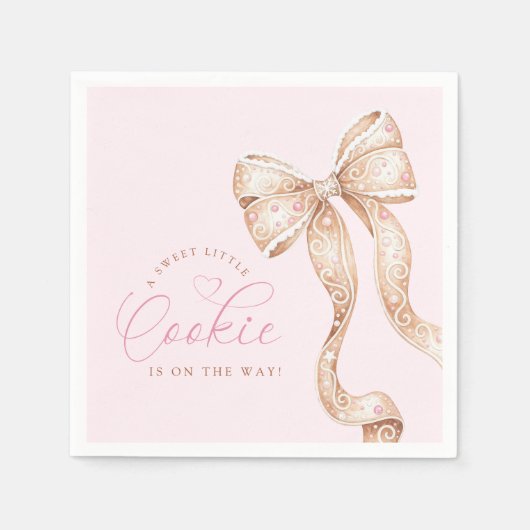 Little Cookie Bow Baby Shower Napkins Serviette (Vorderseite)