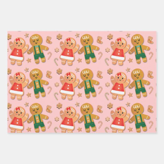 Little Cookie Christmas Gingerbread Mädchen Geschenkpapier Set (Vorderseite 3)