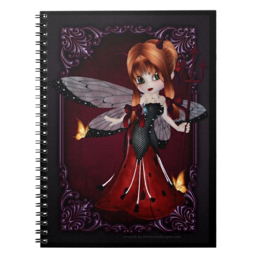 Little Cookie Devil Girl Design 3 Notebook Notizblock (Vorderseite)
