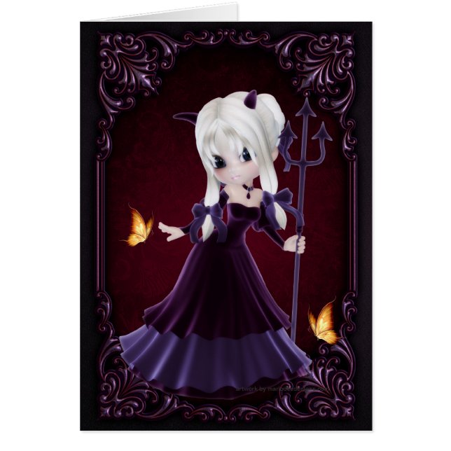 Little Cookie Devil Girl Design 7 Card (Vorne)