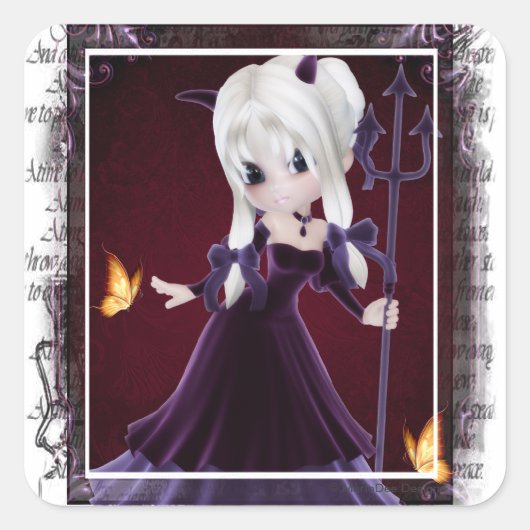 Little Cookie Devil Girl Design 7 Sticker (Vorderseite)