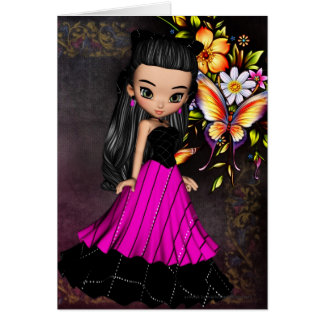 Little Cookie Dress Girl Design 1 Karte
