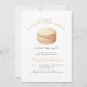 Little Cookie Macaron QR Code Neutral Baby Shower Einladung (Vorderseite)