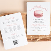 Little Cookie Macaron QR Code Pink Baby Shower Einladung
