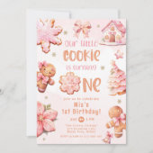 Little Cookie Weihnachten 1. Geburtstag Einladung (Vorderseite)