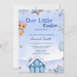 Little Cookie Winter Christmas Boy Baby Shower Einladung
