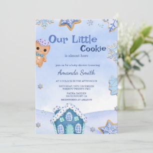 Little Cookie Winter Christmas Boy Baby Shower Einladung