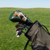 Little Corgi on Green Background Golf Headcover (In SItu)