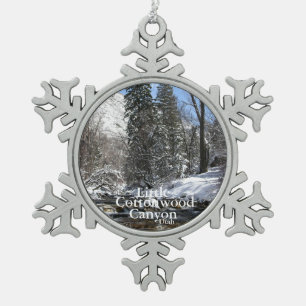 Little Cottonwood Canyon, Utah Schneeflocken Zinn-Ornament
