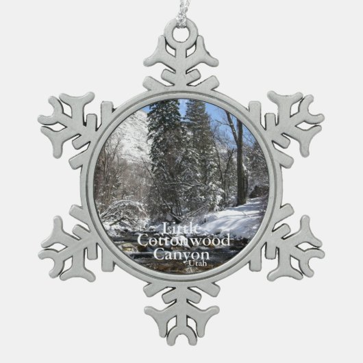 Little Cottonwood Canyon, Utah Schneeflocken Zinn-Ornament (Vorderseite)