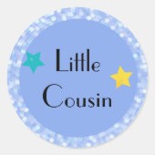 Little Cousin with Stars Classic Round Sticker (Vorderseite)