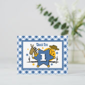 Little Cowboy 1. Geburtstag Danke Postcard Postkarte (Stehend Vorderseite)