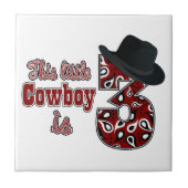Little Cowboy 3. Geburtstag Fliese (Vorderseite)