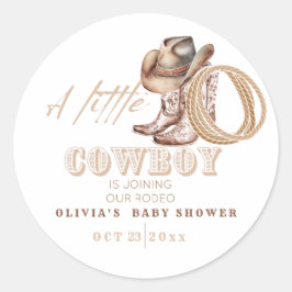 Little Cowboy Baby Dusche Runder Aufkleber
