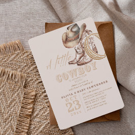 Little Cowboy Baby Girl Dusche Geschlecht Neutral Einladung