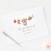 Little Cowboy Baby Shower - für die Bibliothek von Quadratischer Aufkleber (Umschlag)