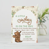 Little Cowboy Baby Shower Invitation (Stehend Vorderseite)