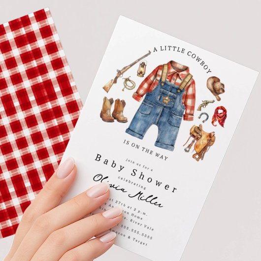 Little Cowboy Baby Shower Invitation Einladung