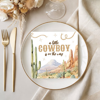 Little Cowboy Baby Shower Napkins Serviette