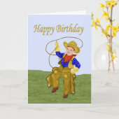 Little Cowboy Birthday Card Karte (Gelbe Blume)