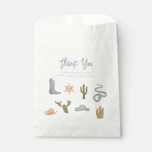 Little Cowboy Blue Baby Dusche Geschenktütchen (Vorderseite)